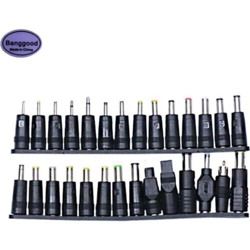Set 28pcs Universal Laptop DC Power Supply Connector Plug for AC DC 5.5x2.1mm Multi-type Male Jack Adapter Conversion Head