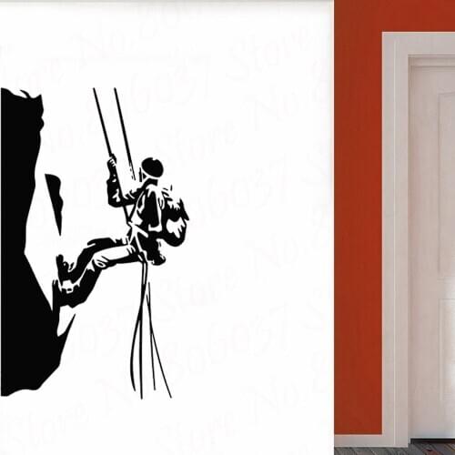 Creative Climbing Wall Decal Climber Vinyl Sticker Mountains Sign Climb Extreme Sports Wall Art Stencil Bedroom Decor WL1495