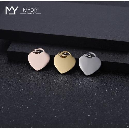 Lot Heart Pendants Locket Charms For Necklaces Pendants Stainless Steel Accessories