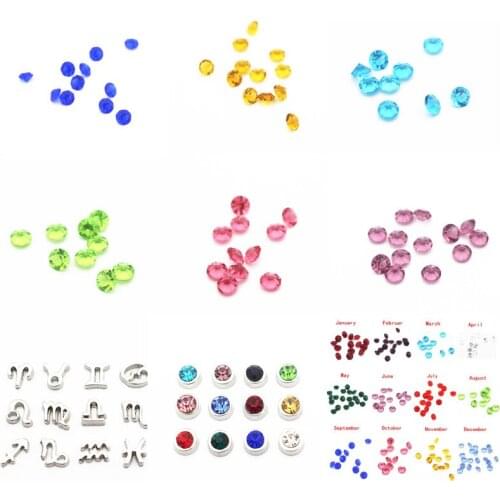 Best Selling 10pcs/lot Mix crystal birthstone floating charms living glass memory floating lockets diy jewelry