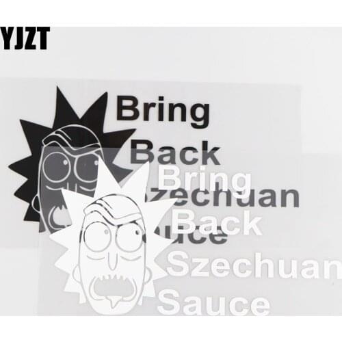 YJZT 20.2CM*10.8CM Bring Back Szechuan Sauce Personality Decoration Car Door Car Sticker Vinyl Decal Black/Silver 4A-0085