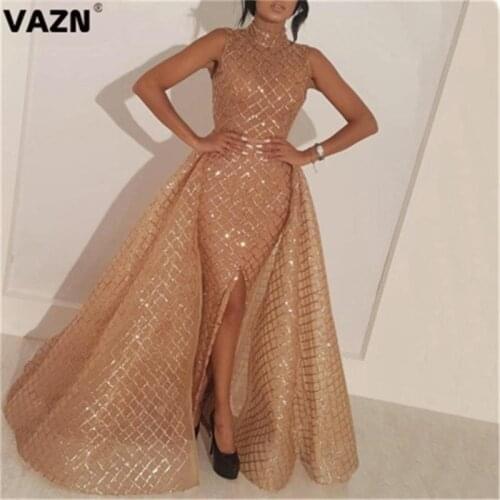 VAZN New 2021 Night Shinny Dress Celebrity Evening Party Dresses For Evening Robe Maxi Dress Sexy Shinny Young Lady Dress