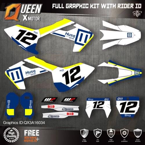 QUEEN X MOTOR Custom Team Graphics Decals Stickers Kit For Husqvarna Decal 2016-18 TC FC TX FX FS 17-19 TE FE 125-450CC 034