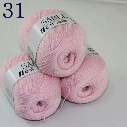 Sale Super Soft Pure 3X50gr Sable Cashmere Wrap Shawls Hand Knitting Wool Crochet Yarn Baby Pink 243-31-3