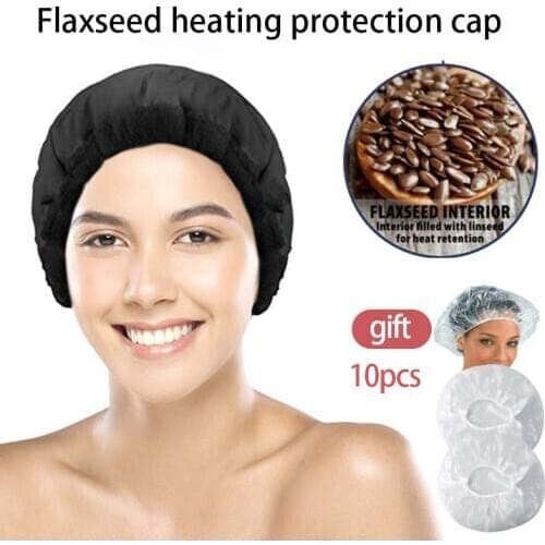 Microwavable Hot Head Thermal Oil Heat Cap Heating Steamer Hair Care Beauty Flax Seed Baked Oil Unplugged Repair Damaged Nursing