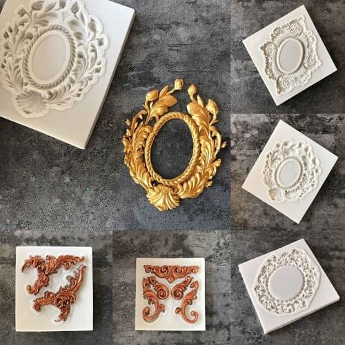 Retro Embossed Photo Frame Silicone Mold Sugar Baking Soap Mold Fondant Cake Chocolate DIY Craft Mold decoration Tool