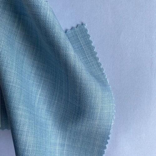 RICODESIGN Summer Blue Linen Fabric Suit Pants Dress Material Stretch Solid Color Cloth Soft Anti-wrinkle