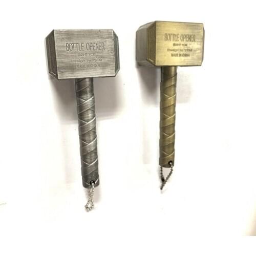 Silver Beer Bottle Openers Multifunction Hammer Of Thor Shaped Beer Bottle Opener With Long Handle Bottler Opener Beer