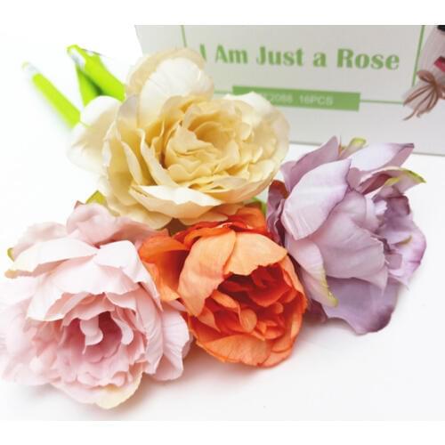 16PCS Silicone Gel Pens Simulation Peony Flower Plastic Soft Pen Quick-Drying Ball Pen Kawaii School Supplies Stationery