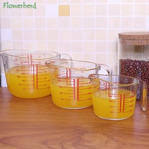 Tempered Glass Measuring Cup with Scale Milk Cup Microwave Oven Special Heat-resistant Glass Cup Measuring Cup Glass