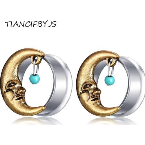 TIANCIFBYJS Ear Plugs Lobe Stretcher Expander Kit Flesh Tunnels Gauge Stainless Steel Piercing Plugs Earrings Body Jewelry 50pcs