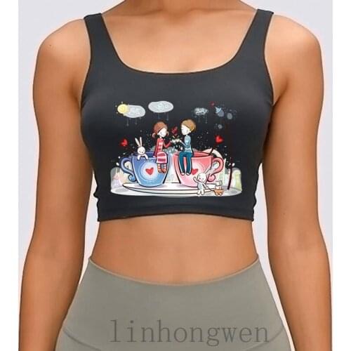Pictures Love Is Women Tank Top Summer Style Standard Print Crew Neck Breathable Fitness Cool Cotton Crop Top