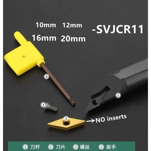 1PCS S10K S12M S16Q S20R SVJCR11 SVJCL11 93 degree S type inner hole high strength boring bar turning tool insert VCMT110304