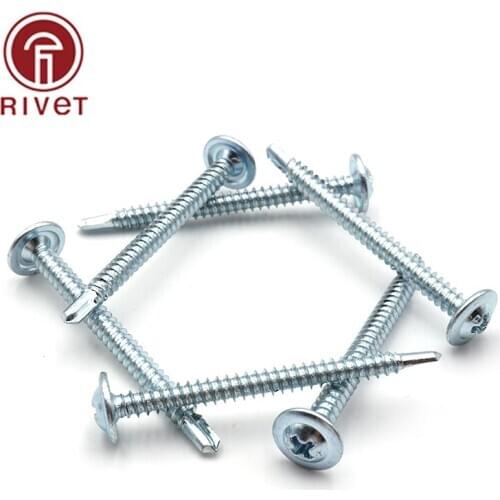 100Pcs/Set M4.2 Carbon Steel Galvanized Dovetail Drilling Countersunk Head Self Drilling Screws Cross Drill Tail Screws With Box