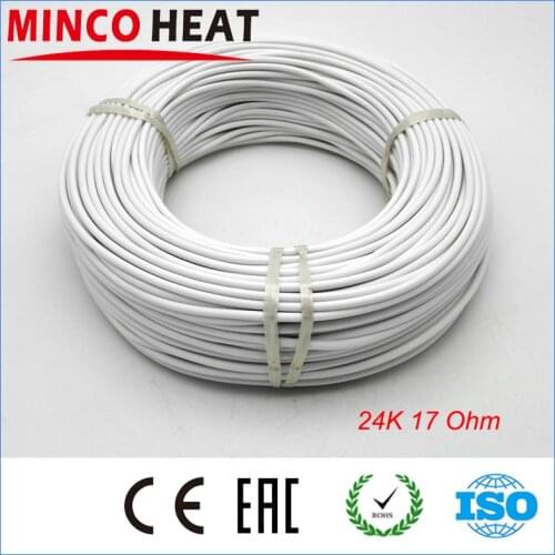 12.5m 230W 24K Thicker 4mm Silicone Rubber Infrared Underfloor Heating Cable System Warm Floor Heating Hotline
