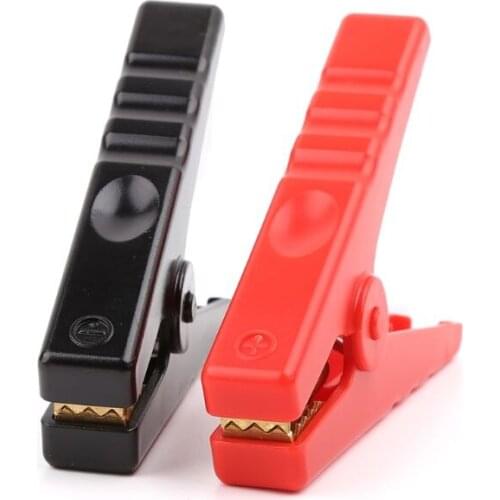 2pcs Copper Insulated Alligator Clips Red Black Testing Clamps For Car Battery Clip Power Test Cables