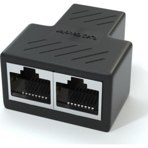 2pcs 1 To 2 Ways Network Connector Ethernet RJ45 Female Cable Splitter Adapter Distributor Network Extender Adapter C For Laptop