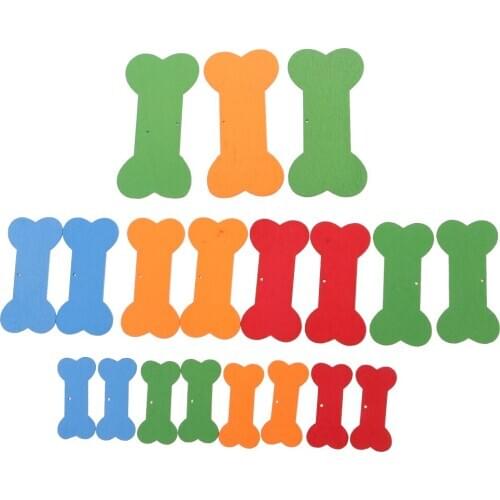 20pcs Multi Color Wooden Bobbin Spools Bone Tags Crafts with Hole For Thread Wire Floss Embroidery or DIY Hanging Crafts