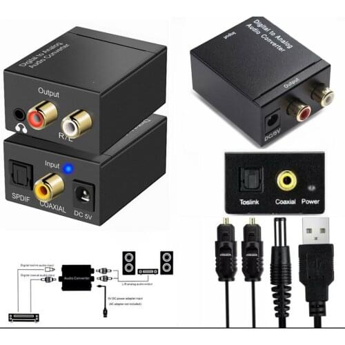 300set 3.5mm Jack Output Optical Coaxial SPDIF Toslink Digital to Analog Audio Converter Adapter Digital RCA L/R Optical Cable