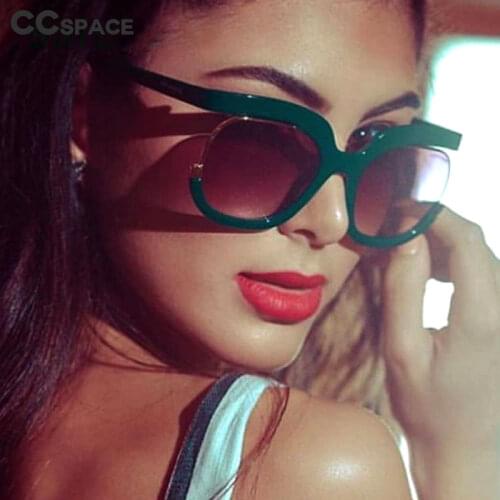 45057 Luxury Lady Sunglasses Women Cat Eye Half Frame Ccspace Brand Designer Glasses Fashion Frames Eyewear