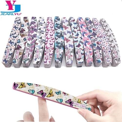 5/10 Pcs/Lot Butterfly Flower Print Nail Files Professional Manicure Nails File 100/180 Double Side Nail Polishing File Supplies