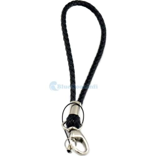 5 pcs / Lot 23mm Black Leather Wrist Strap Lanyard for ID Cards Badge Mp3 MP4 Cell Phone Ipod