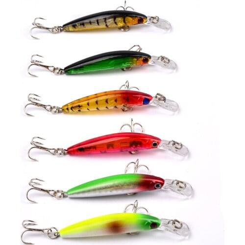 6pcs 7cm Rattling Plug Fishing Lures Pike Salmon Trout Perch Treble Hard Baits Artificial Hook Swimbait 3.3g Fishing Tackle