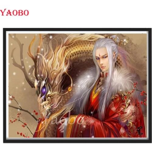 Anime boy and dragon Full Drill 5D DIY Diamond Painting Square Diamond Embroidery mosaic diamond Stitch home Decor art