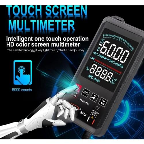 Automatic Digital Multimeter Profesional Touch Screen Multimeter 6000 Counts Intelligent Scanning AC DC Measurement Tools