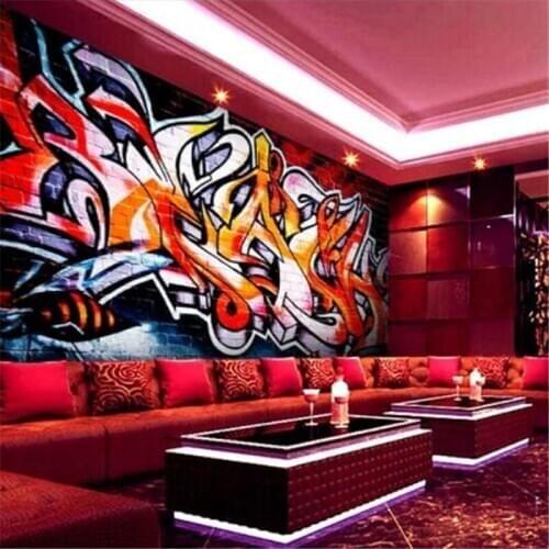 Beibehang Wallpaper Mural Custom Wild Graffiti Continental Graffiti Bar ktv Decorative Mural Wall Public Places Decoration