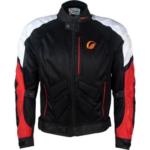 Free shipping 1pcs Spring Summer Mens Racing Jacket Motorcycle Riding Coat Textile Mesh With Protectie Equipment with 5pcs pads