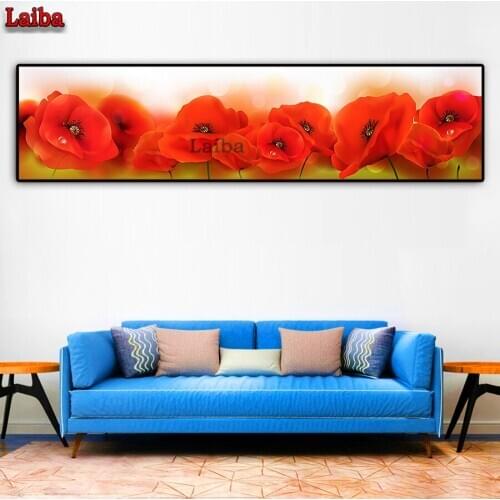 Large Diamond Painting Poppies flower Diamond embroidery 5d CrossStitch diy full square diamond mosaic rhinestone pictures Decor