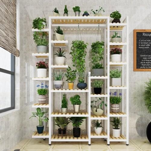Flower shop flower shelf indoor multi-layer shelf partition green dill succulent hanging basket floor balcony living room enviro