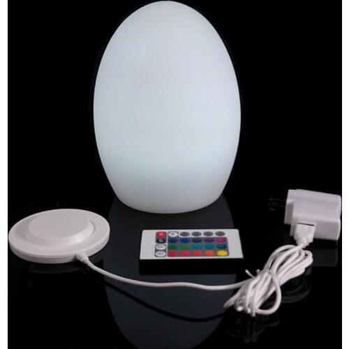 D14*H19cm Illuminated LED Egg Night light rechargeable led table lamp with remote control Bar Furniture Set Free Shipping 1pc
