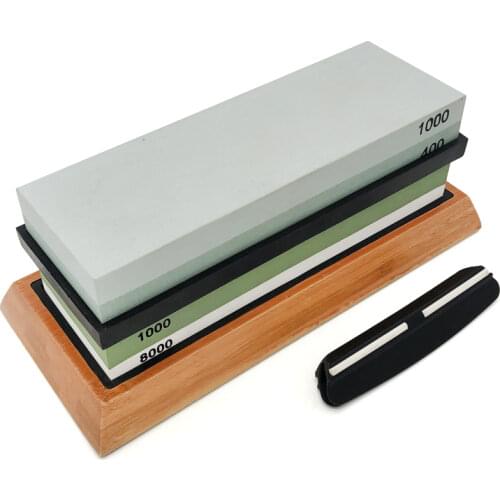 Professional Sharpening Stone Set 400/1000 3000/8000Grit Knife Sharpener Double-side Whetstone Non Slip Base Cutter Grind Stone