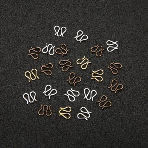 100pcs 8mm Copper Diy Necklace Clasps Bracelet End Connectors Hook Findings Gold Color End Clasps For Jewelry Making Components