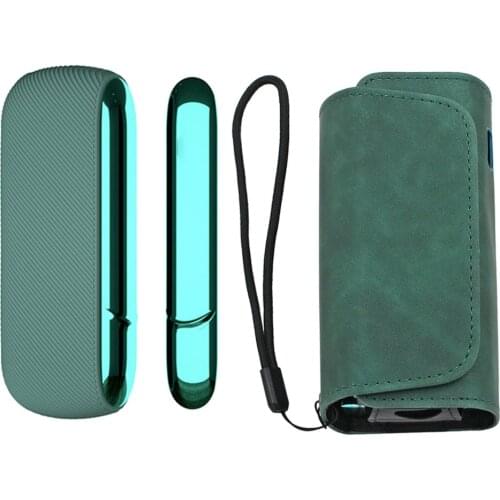 Flip Leather Holder + Silicone Case Pouch For IQOS 3.0 DUO Bag Side Cover Carring Protective Accessories