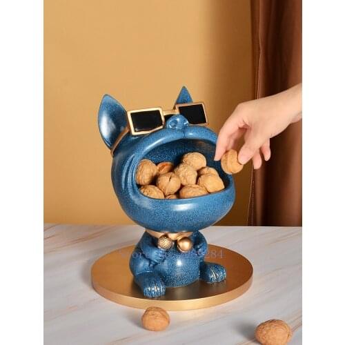 Creative Resin Dog Entrance Key Storage Handicraft Furnishings Storage Ornaments Modern Home Decoration Cartoon Animals