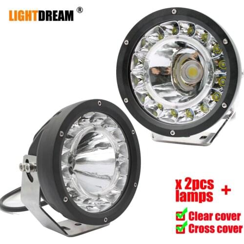 Round 142W Led Off road lights Halo Ring 12500 Lumens IP67 7" inch 142W Car lights With High Low beam x2pcs Free Shipping