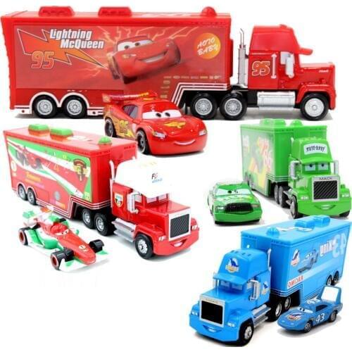 Disney Pixar Cars Toy 7 Style Protagonists Lightning Mcqueen The King Mack Uncle Truck 1:55 Diecast Alloy Car Model Toys For Kid