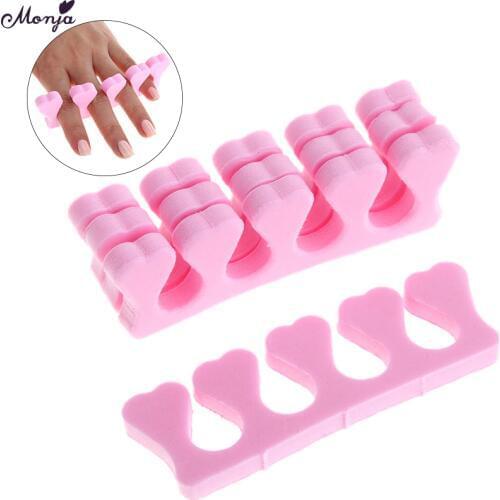 Monja 10 Pcs Nail Art Soft Foam Finger Toe Separator Nail Extending Painting Anti Touch Separate Coating Sponge Manicure Tool