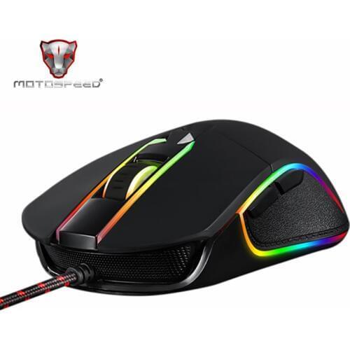 Motospeed V30 RGB Programming 3500 DPI Gaming Gamer Mouse USB Computer Wried Optical Mice Backlit Breathing LED for PC Game