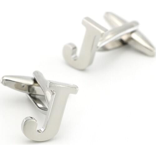 Mens English Letters Cuff Links Copper Material Letter J