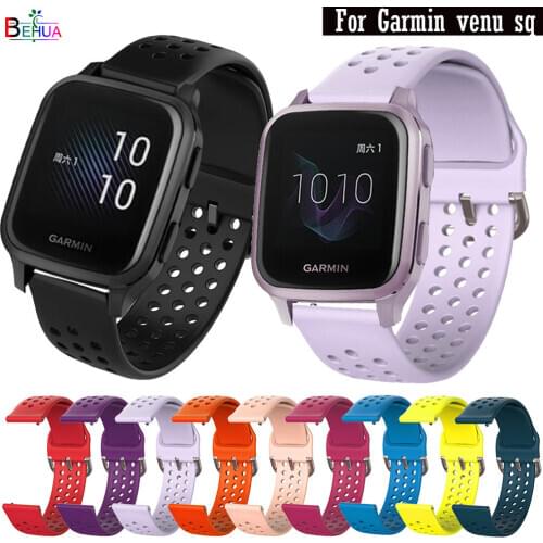 BEHUA 20mm soft Silicone WatchBand For Garmin venu sq Strap Replacement bracelet wristStrap For Huawei Honor Watch ES Wristband