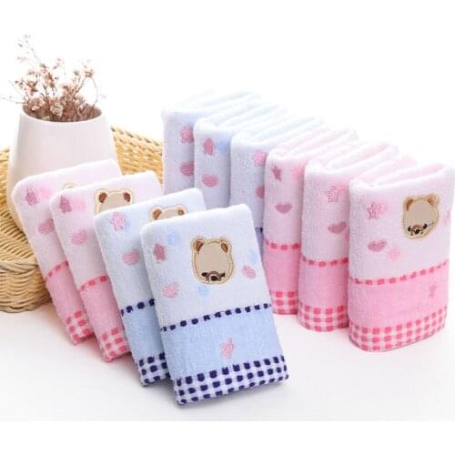 25*50cm baby cartoon bear soft towel high quanlity cotton baby printing washcloth handkerchief kids feeding wipe cloth towel
