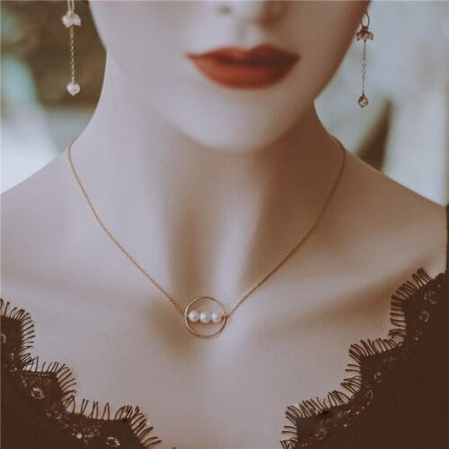 Pearls Necklace Chocker Handmade Gold Filled Jewelry Vintage Minimalism Party Gift Bijoux Femme Collier Necklace for Women