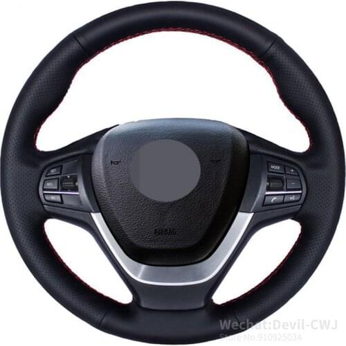 Hand-stitched Black Alcantara Soft Leather Car Steering Wheel Cover for BMW F25 X3 2011-2015 F26 X4 2016 2015 2014 Car Interior