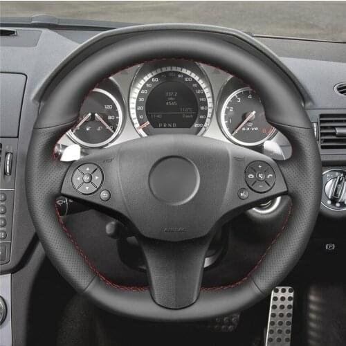 DIY Anti-Slip Wear-Resistant Steering Wheel Cover For Mercedes-Benz SLR SL CLS C-Class SLK Car Interior Decoration