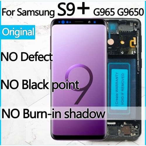 ORIGINAL AMOLED Replacement for SAMSUNG Galaxy S9 G960 S9+ G965 LCD display Touch Screen Digitizer with Frame S9 plus lcd