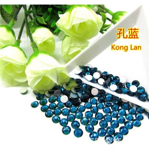 SS5 1.7-1.8mm 1440pcs Capri Blue Non HotFix Rhinestones Flatback Glass Glitter Strass Nail Art Rhinestone